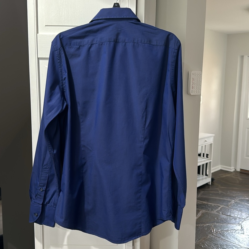 United Colors of Benetton Men’s Button Down Dress Shirt - Blue (UK 41, US 16) - Picture 4 of 5